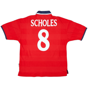 1999-01 England Away Shirt Scholes #8 - 9/10 - (M)