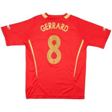 2005-06 Liverpool CL Home Shirt Gerrard #8 - 5/10 - (M)