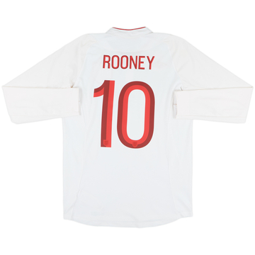 2012-13 England Home L/S Shirt Rooney #10 - 8/10 - (M)