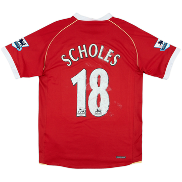 2006-07 Manchester United Home Shirt Scholes #18 - 5/10 - (S)