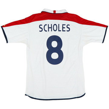2003-05 England Home Shirt Scholes #8 - 7/10 - (M)