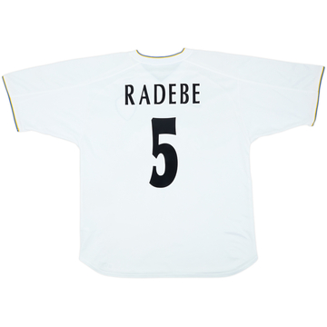 2000-02 Leeds United Home Shirt Radebe #5 - 8/10 - (L)