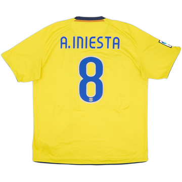 2008-10 Barcelona Away Shirt A.Iniesta #8 - 5/10 - (XL)