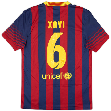 2013-14 Barcelona Home Shirt Xavi #6 - 5/10 - (S)