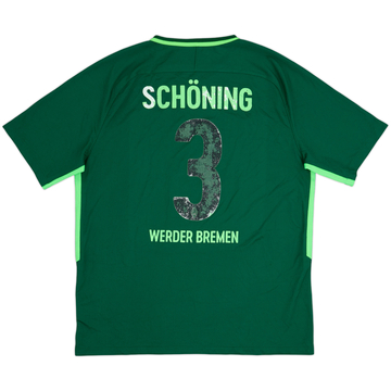 2017-18 Werder Bremen Home Shirt Schoning #3 - 4/10 - (XL)