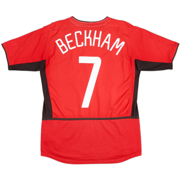 2002-04 Manchester United Home Shirt Beckham #7 - 6/10 - (13-15 Years)