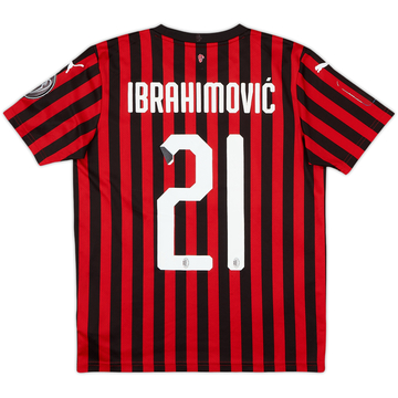 2019-20 AC Milan Home Shirt Ibrahimovic #21 - 4/10 - (L.Boys)