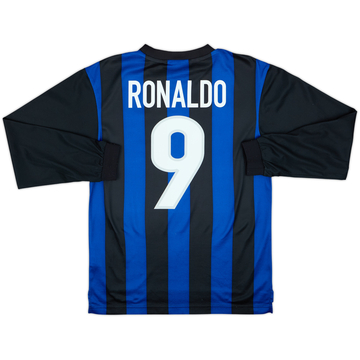 2000-01 Inter Milan Basic Home L/S Shirt Ronaldo #9 - 7/10 - (15-16 Years)