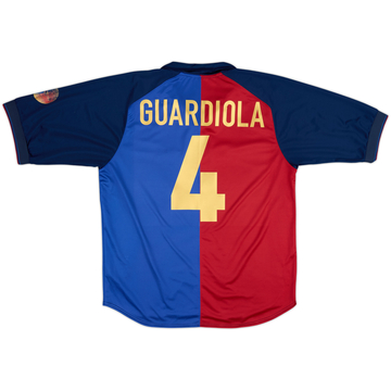1999-00 Barcelona Centenary Home Shirt Guardiola #4 - 8/10 - (L)