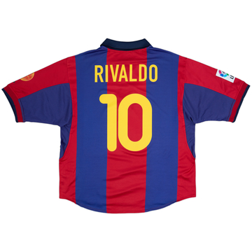 2000-01 Barcelona Home Shirt Rivaldo #10 - 8/10 - (L)