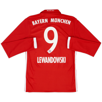 2016-17 Bayern Munich Home L/S Shirt Lewandowski #9 - 8/10 - (S)