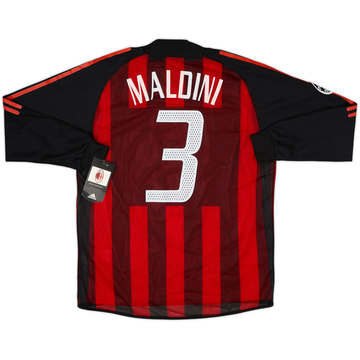 Camiseta de local del AC Milan 2002-03 versión jugador L/S Maldini #3 (M)