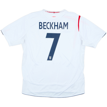 2005-07 England Home Shirt Beckham #7 - 7/10 - (XL)