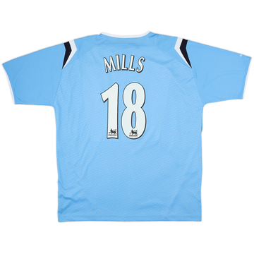 Camiseta de local firmada del Manchester City 2004-05 Mills #18 (XL)