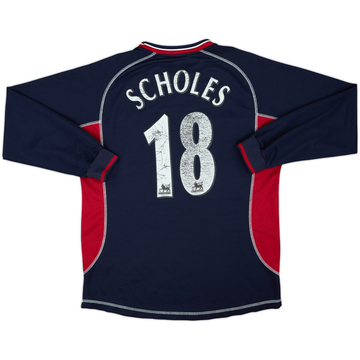 2000-01 Manchester United Third L/S Shirt Scholes #18 - 5/10 - (M)
