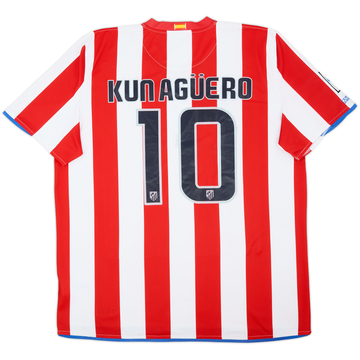 2008-09 Atletico Madrid Home Shirt Kun Aguero #10 - 6/10 - (XXL)