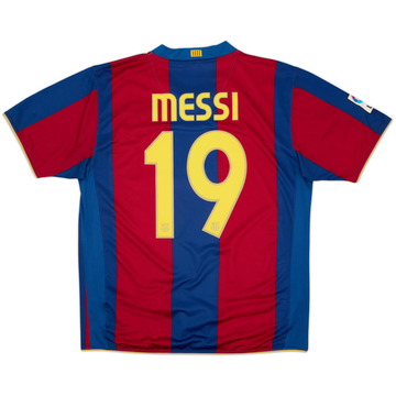 2007-08 Barcelona Home Shirt Messi #19 - 7/10 - (L)