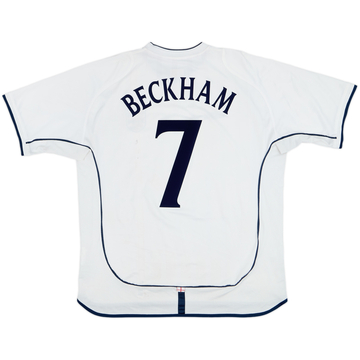 2001-03 England Home Shirt Beckham #7 - 6/10 - (XL)