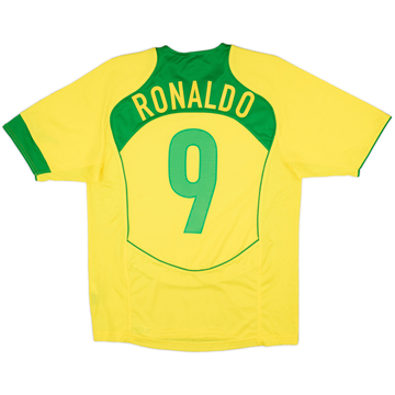 2004-06 Brazil Home Shirt Ronaldo #9 - 8/10 - (S)