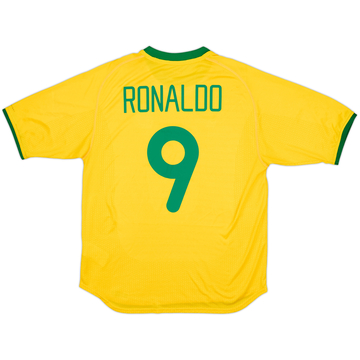2000-02 Brazil Home Shirt Ronaldo #9 - 7/10 - (M)