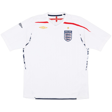 2007-09 England Home Shirt - 5/10 - (XL)