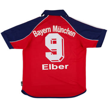 1999-01 Bayern Munich Home Shirt Elber #9 - 7/10 - (XL.Boys)