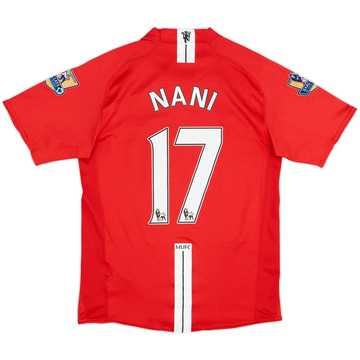 2007-09 Manchester United Home Shirt Nani #17 - 8/10 - (S)