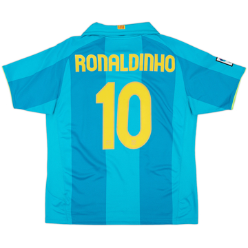 2007-09 Barcelona Away Shirt Ronaldinho #10 - 8/10 - (L)