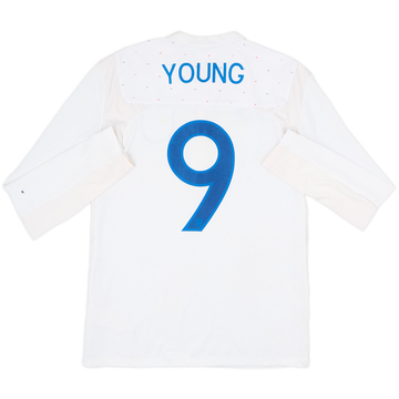 2009-10 England Home L/S Shirt Young #9 - 6/10 - (M)