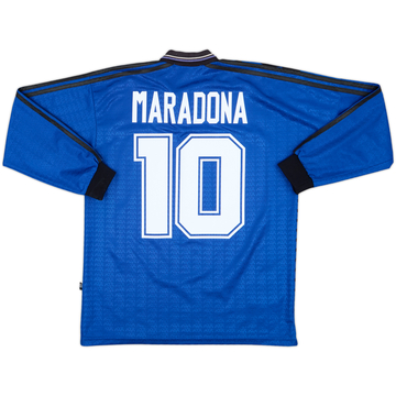 1994-97 Argentina Away L/S Shirt Maradona #10 - 9/10 - (L)
