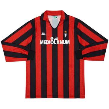 1989-90 AC Milan Home L/S Shirt - 7/10 - (L)