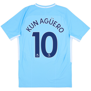 2017-18 Manchester City Authentic Home Shirt Kun Aguero #10 - 10/10 - (M)