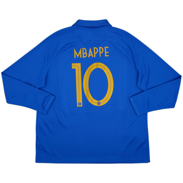 2019 France Centenary Home L/S Shirt Mbappe #10 - 8/10 - (XXL)