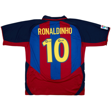 2003-04 Barcelona Home Shirt Ronaldinho #10 - 8/10 - (XL)