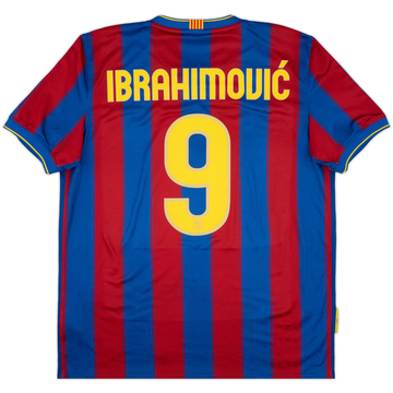 2009-10 Barcelona Home Shirt Ibrahimovic #9 - 6/10 - (L)