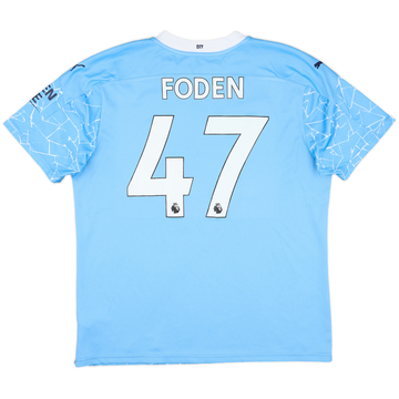 2020-21 Manchester City Home Shirt Foden #47 - 8/10 - (XL)