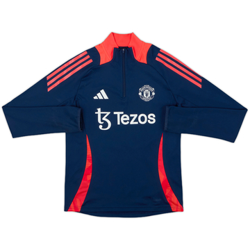 2024-25 Manchester United adidas 1/4 Zip Drill Top - 7/10 - (L.Boys)