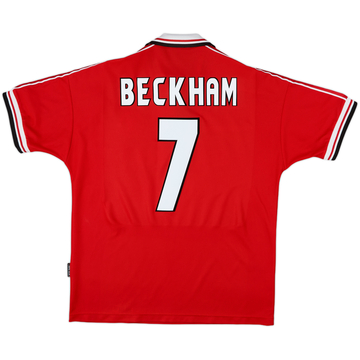 1998-00 Manchester United Home Shirt Beckham #7 - 8/10 - (L)