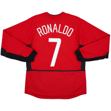 2002-04 Manchester United Home L/S Shirt Ronaldo #7 - 8/10 - (M)