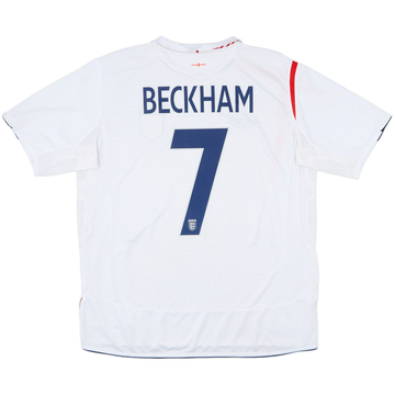2005-07 England Home Shirt Beckham #7 - 6/10 - (XL)