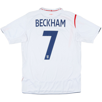 2005-07 England Home Shirt Beckham #7 - 7/10 - (L)