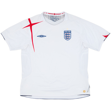 2005-07 England Home Shirt - 4/10 - (XL)