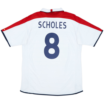 2003-05 England Home Shirt Scholes #8 - 9/10 - (XL)