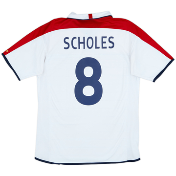 2003-05 England Home Shirt Scholes #8 - 6/10 - (L)