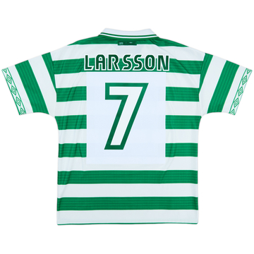 1997-99 Celtic Home Shirt Larsson #7 - 8/10 - (L)