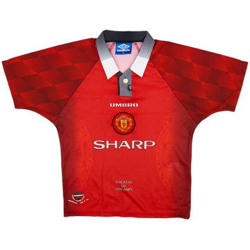 1996-98 Manchester United Home Shirt - 7/10 - (L.Boys)