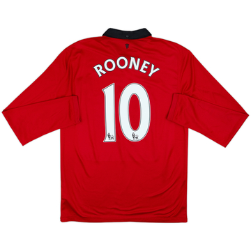 2013-14 Manchester United Home L/S Shirt Rooney #10 - 8/10 - (M)
