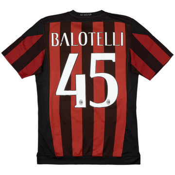 2015-16 AC Milan Home Shirt Balotelli #45 - 8/10 - (S)