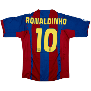 2004-05 Barcelona Home Shirt Ronaldinho #10 - 8/10 - (M)