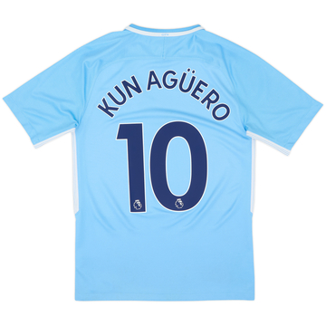 2017-18 Manchester City Home Shirt Kun Aguero #10 - 8/10 - (S)